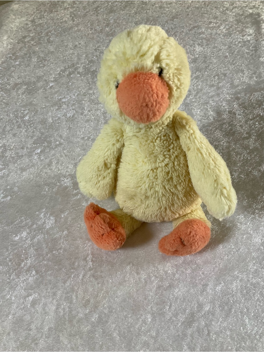 Jellycat Bashful Duckling Pale Yellow Duck with Orange Beak and Feet 9”
